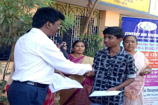 SCHOOL TOPPERS AWARD @ Govt High School , Chennai – 49 , June 18 th 2018