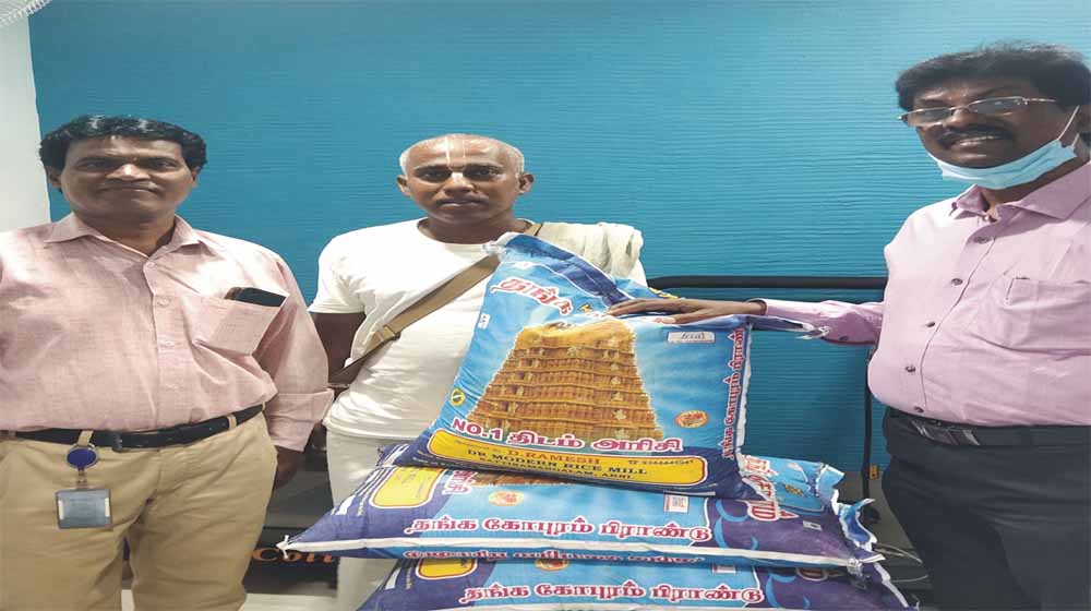 Donation of Rice bags for annadhanam